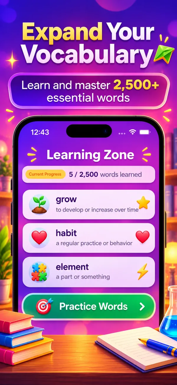 Learning Zone in 11+ Vocab Master: learn and master 2,500+ essential 11+ words