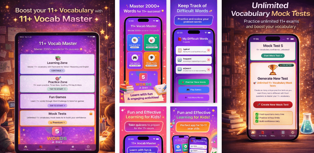 Boost Your 11+ Vocabulary with 11+ Vocab Master